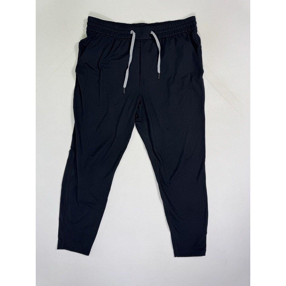Lululemon Men's Large Jersey Tapered Pant Joggers Solid Black M5AY2S 27” Inseam